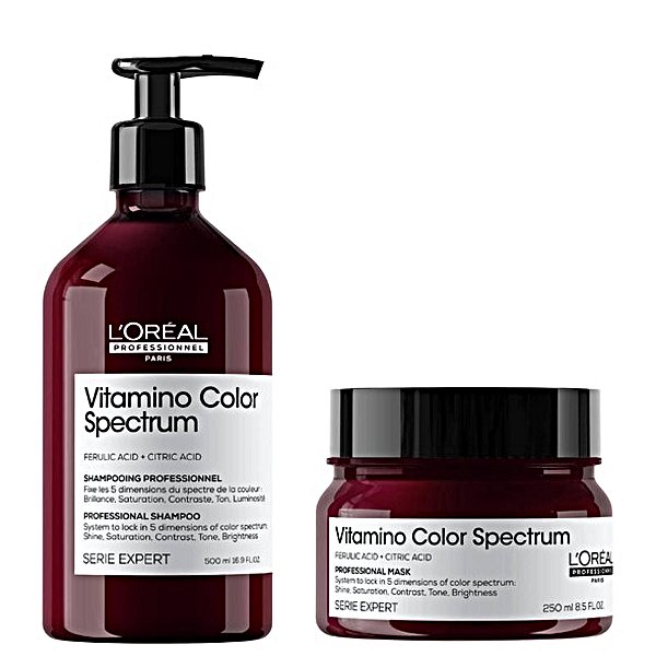 Kit Loréal Vitamino Color Spectrum Shampoo 500ml+ Másc 250g