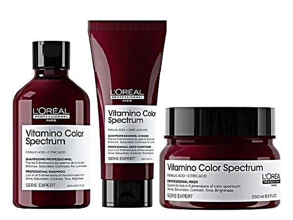Kit Loréal Vitamino Color Spectrum Shampoo+ Cond+ Máscara