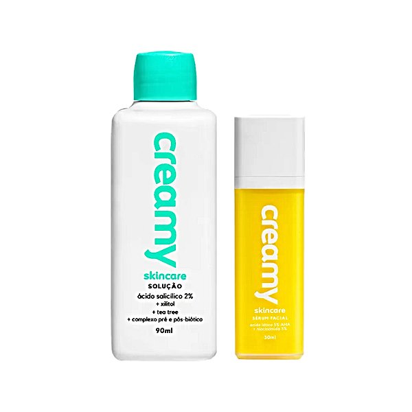 Kit Creamy Ácido Salicílico 2% 90ml+ Ácido Lático 5% 30ml