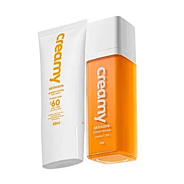 Kit Creamy Protetor Solar Facial FPS60 50ml+ Vitamina C 10%