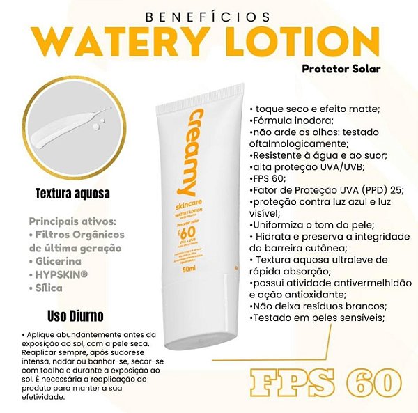 Kit Creamy Protetor Solar Facial FPS60 50ml+ Vitamina C 10%