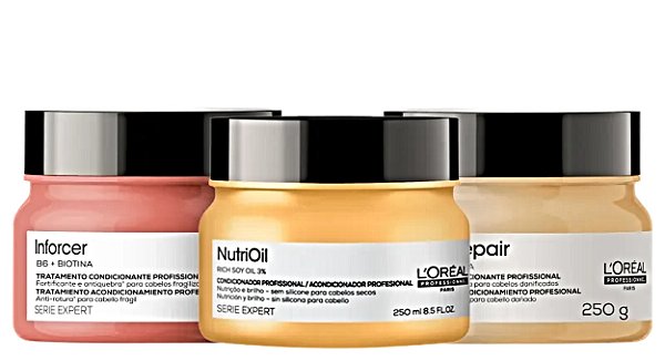 Kit Loréal Cronograma Capilar Máscara 250ml- 750ml