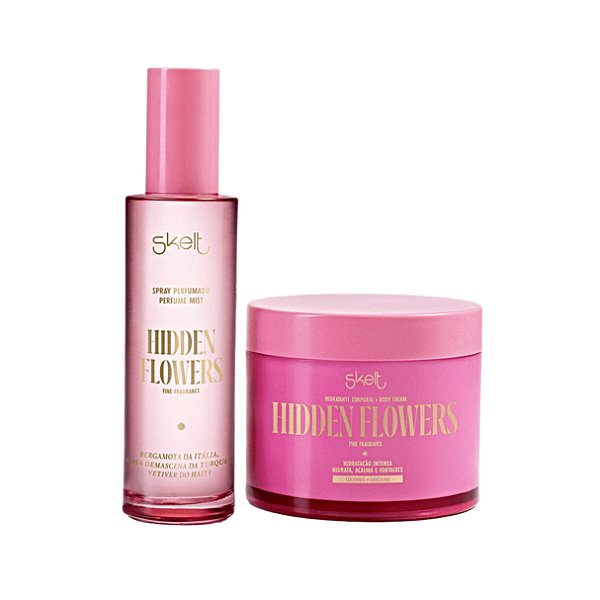 Kit Skelt Hidden Flowers Hidratante Corporal+Spray Perfumado