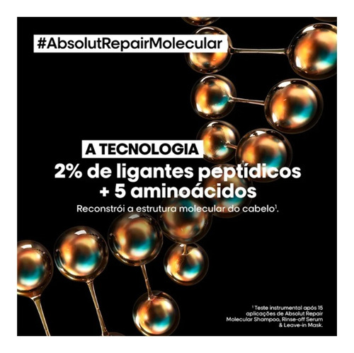 Kit Loréal Absolut Molecular Shampoo 500ml+ Sérum+ Leave-in