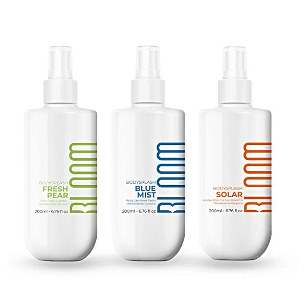 Kit Bloom Body Splash Solar+ Fresh Pear+ Blue Mist 200ml