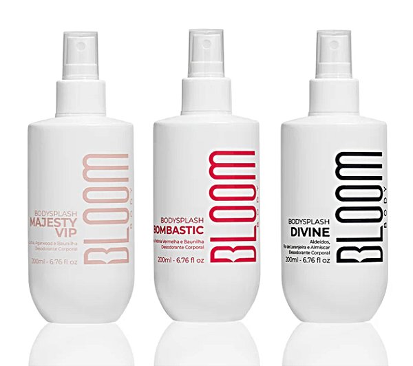 Kit Bloom Body Splash Bombastic+ Divine+ Majesty Vip 200ml