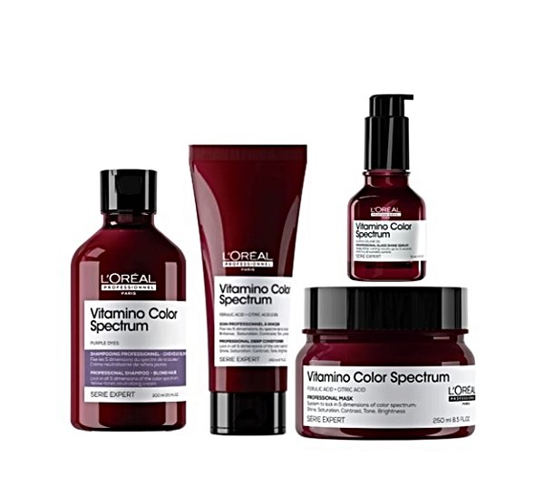 Kit Loréal Vitamino Spectrum Purple Sh+ Cond+ Másc+ Sérum