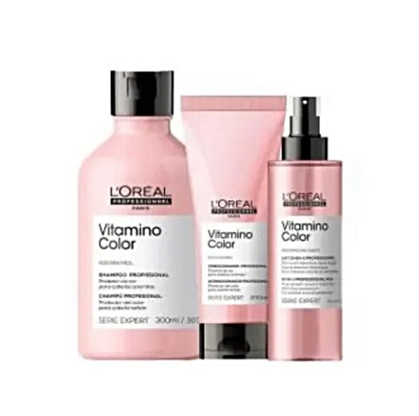Kit Loréal Vitamino Color Shampoo + Cond pq+ Leavein 190ml
