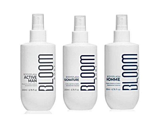 Kit Bloom Body Splash Homme+ Active Man e Signature 200ml