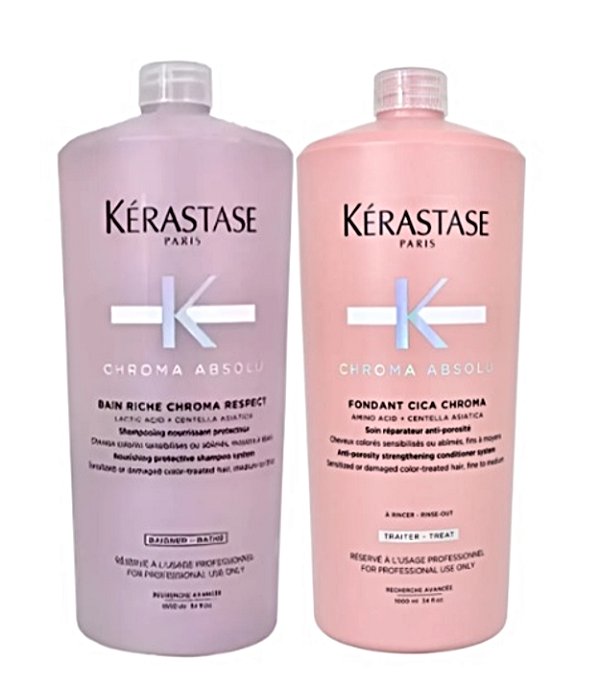 Kit Kérastase Chroma Absolu Riche Shampoo+ Condicionador 1L