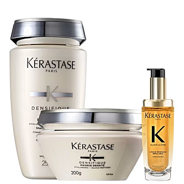 Kit Kérastase Densifique Shampoo + Máscara+ Óleo Elixir 75ml