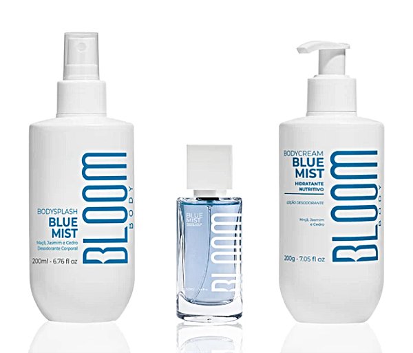 Kit Bloom Blue Mist Body Splash+ Body Cream+ Perfume Capilar