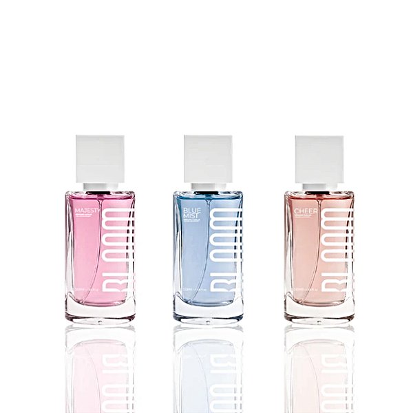 Kit Bloom Body Blue Mist+ Majesty+ Cheer Perfume Capilar