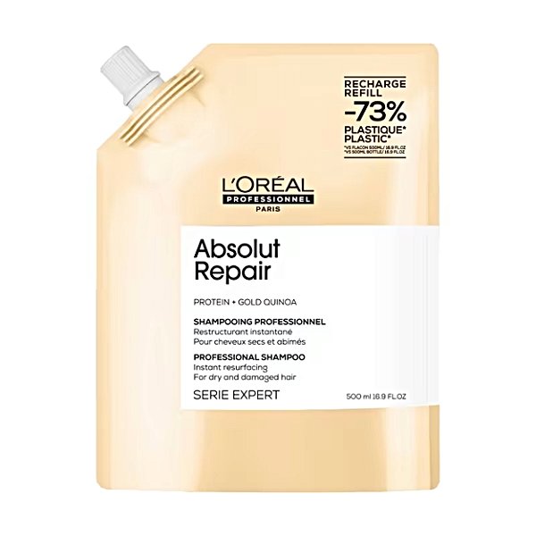 Loréal Absolut Repair Gold Quinoa Shampoo- Refil 500ml
