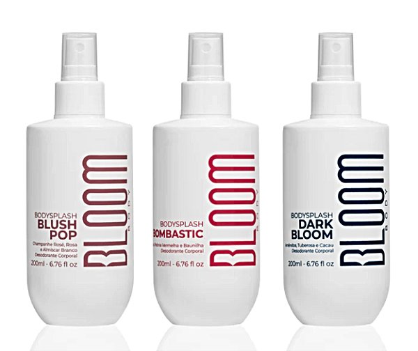 Kit Bloom Body Splash Blush Pop+ Bombastic+ Dark Bloom 200ml