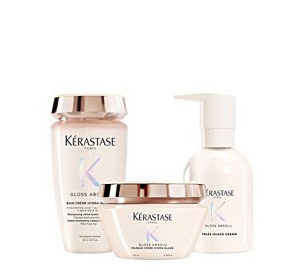 Kit Kérastase Gloss Absolu Bain Creme Shampoo+ Máscara+ Leave-in 240ml