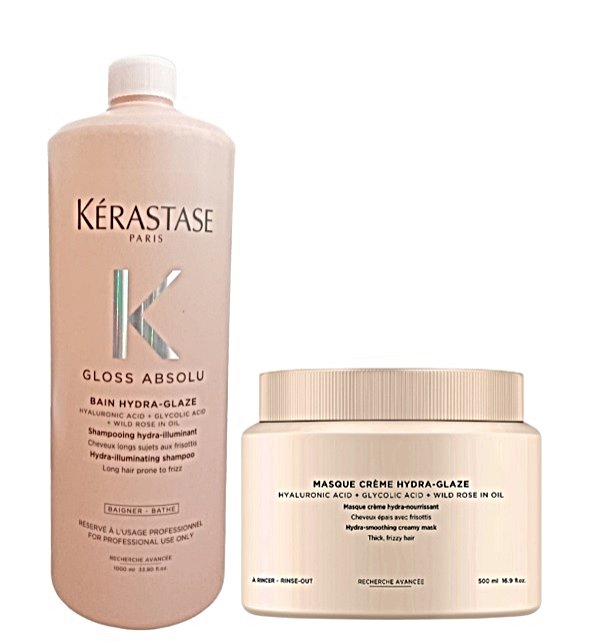 Kit Kérastase Gloss Absolu Bain Hydra Shampoo 1L+ Máscara 500g