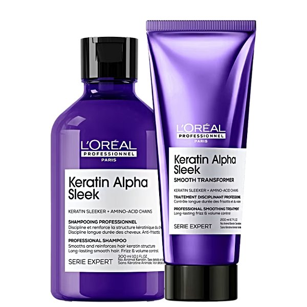 Kit Loréal Keratin Alpha Sleek Shampoo pq+ Tratamento 200ml