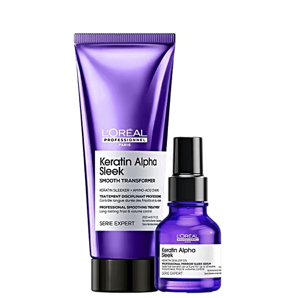 Kit Loréal Keratin Alpha Sleek Tratamento 200ml+ Sérum 50ml