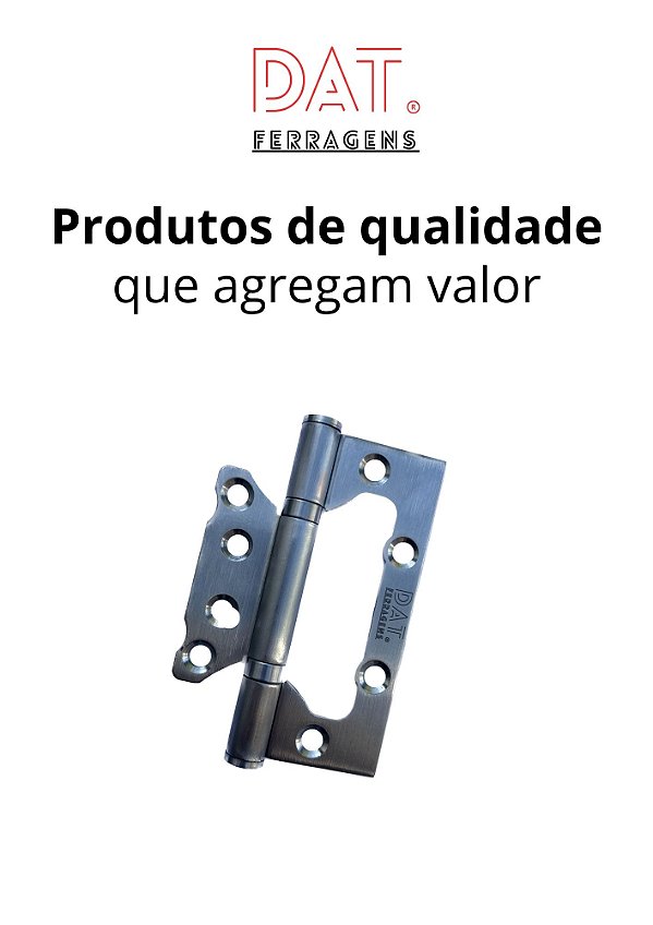 DOBRADIÇA DE SOBREPOR EM INOX 304