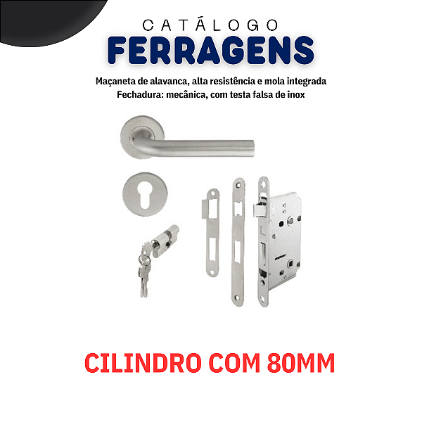 FECHADURA EXTERNA BAUER EM INOX 304 ACABAMENTO LIXADO