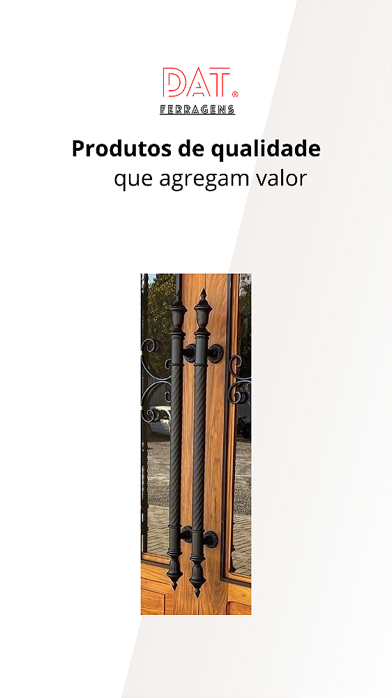 PUXADOR CLÁSSICO 960MM X 600M  BLACK ALUMINIO MODELO LANÇA