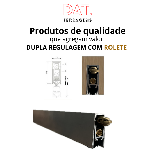 VEDAÇÃO AUTOMÁTICA  DUPLA REGULAGEM COM ROLETE / ESCOVA DE VEDAÇÃO / RODO AUTOMÁTICO / RODINHO AUTOMÁTICO