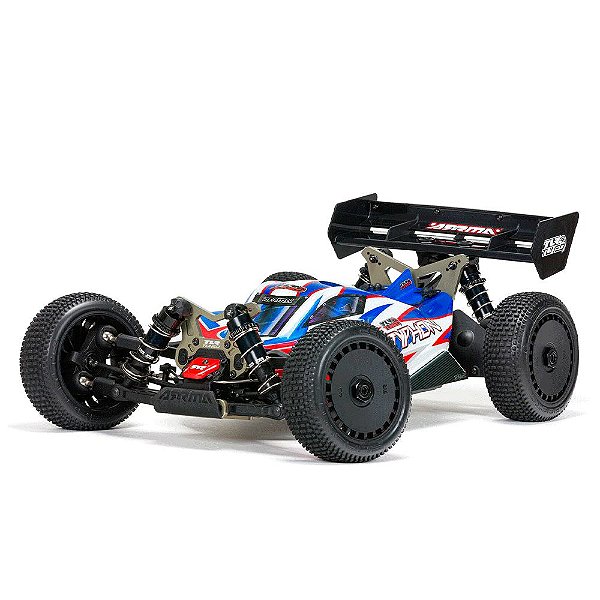Automodelo arrma 1/8 tlr tuned typhon 6s 4wd blx buggy rtr vermelho/azul