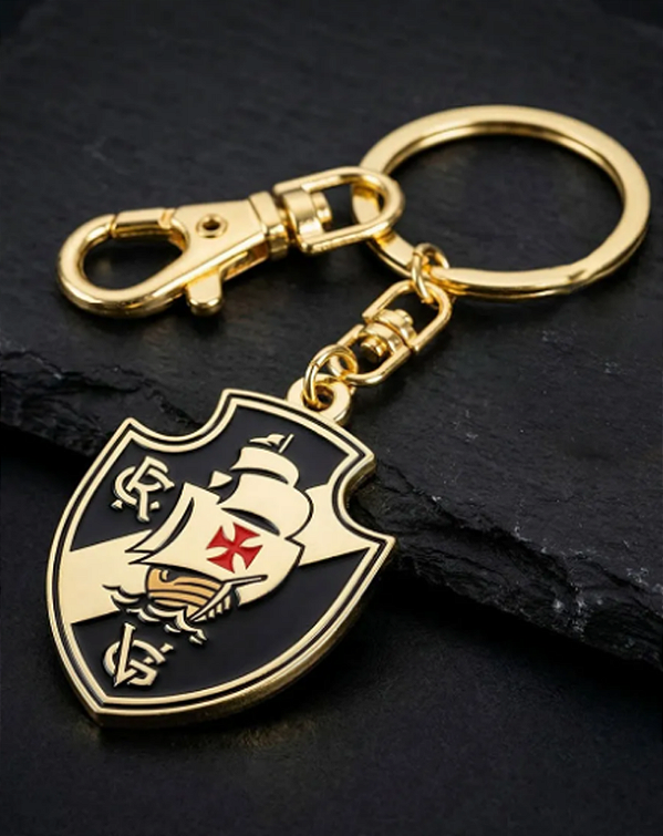 CHAVEIRO VASCO ESCUDO - DOURADO - PRODUTO OFICIAL