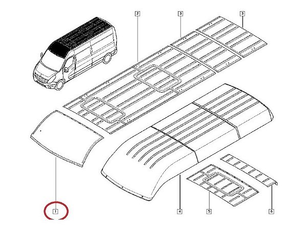 Teto Renault Master 2.3 16V - 2013 até 2019 - 731127215R