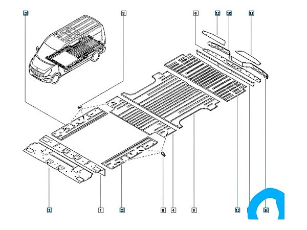 Travessa de Fechamento Renault Master 2.3 16V - 2013 até 2019 - 745Q54641R
