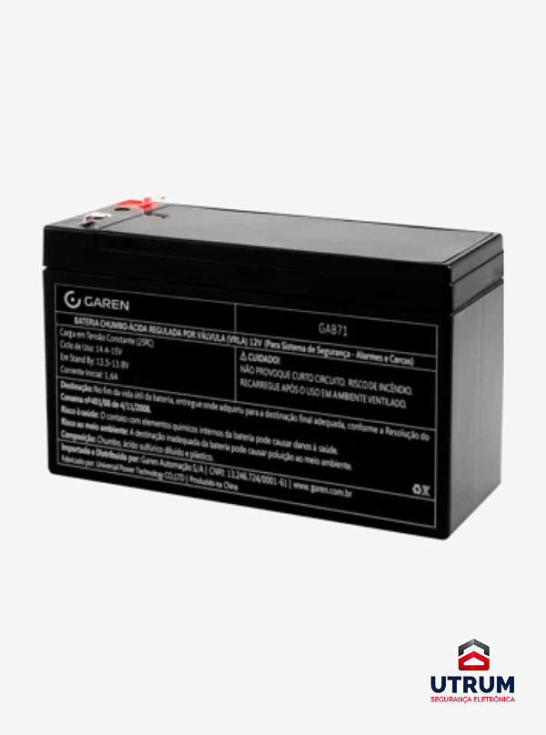 Bateria Chumbo-Ácida Regulada por Válvula (VRLA) 12V 4AH - GAB71