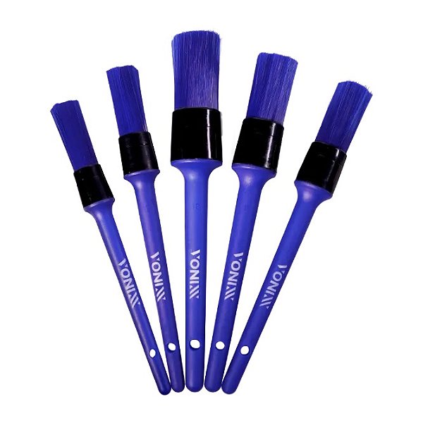 Kit com 5 Pincéis para Detalhamento Externo Vonixx