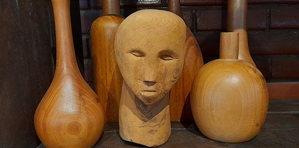 Escultura- Cabeça em madeira (Tam G)