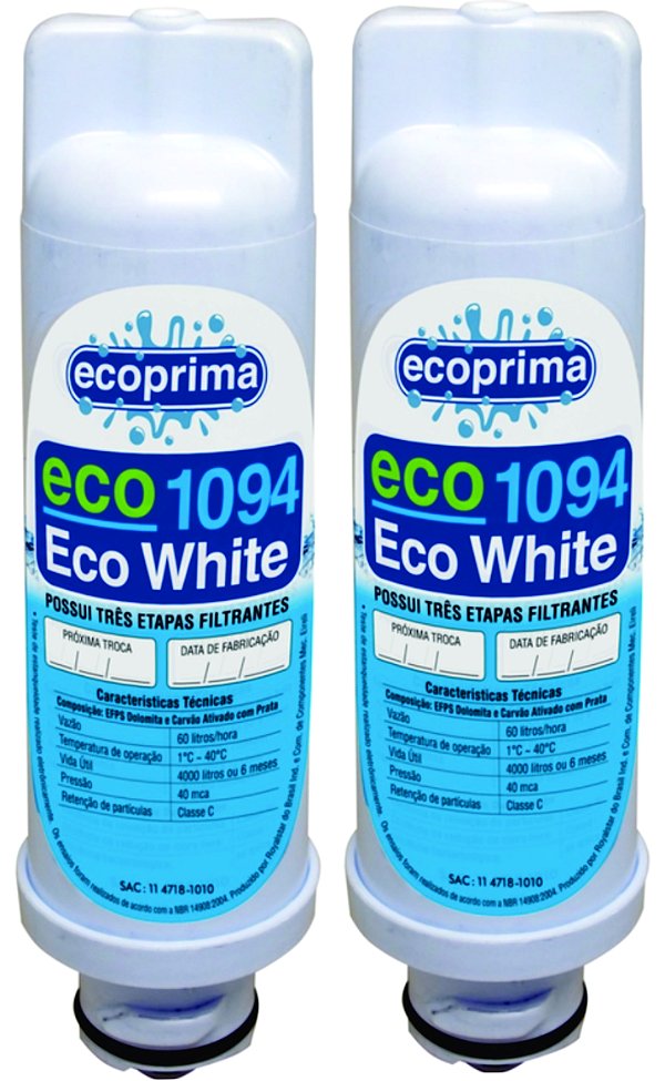 Kit com 2 Refil Filtro para Purificador de Água Electrolux - PA10N, PA20G, PA25G, PA30G e PA40G