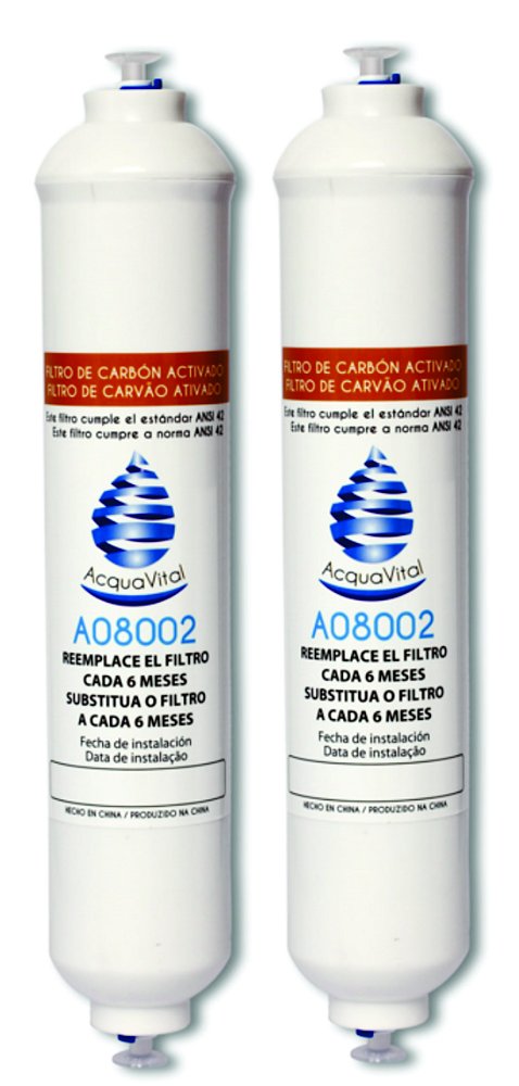 KIT 2 Filtros de Água Externo para Geladeira Refrigerador Side By Side Electrolux, Brastemp, Consul, Samsung, GE e LG