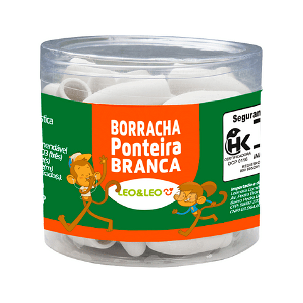 Borracha Ponteira Branca Pote/48 Und