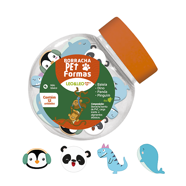Borracha Pet Formas Pote C/12 Und