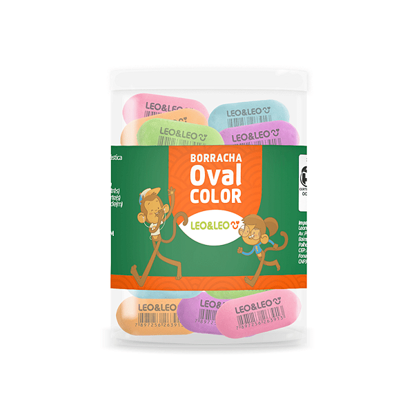 Borracha Oval Color Pote/24 Und