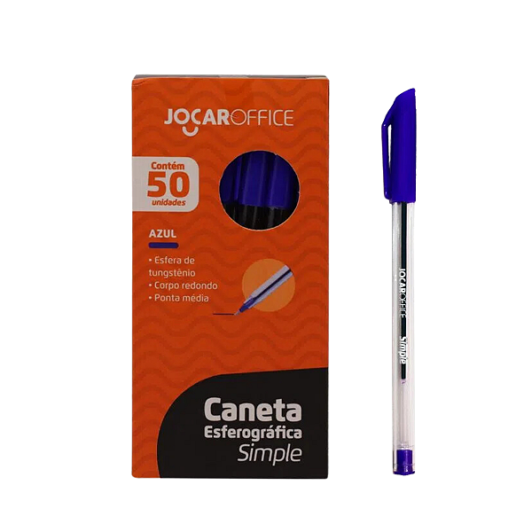 Caneta Esf.Simple Media Azul Caixa C/50 Und