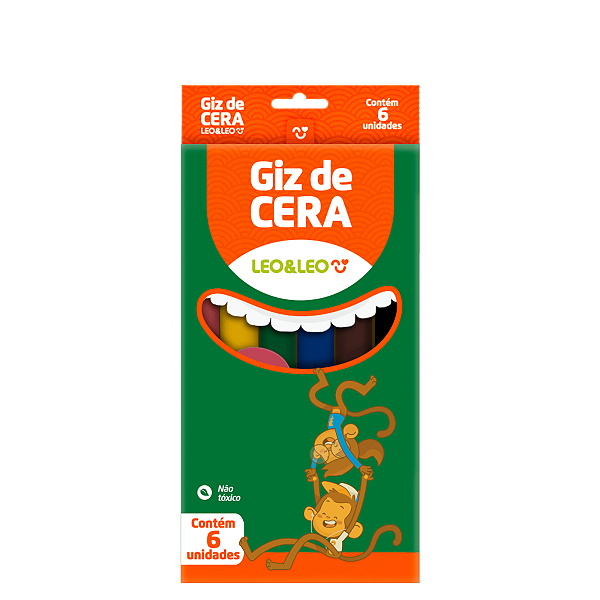 Giz De Cera 6 Cores Fino 8X88Mm Pct/12 Und Leoeleo