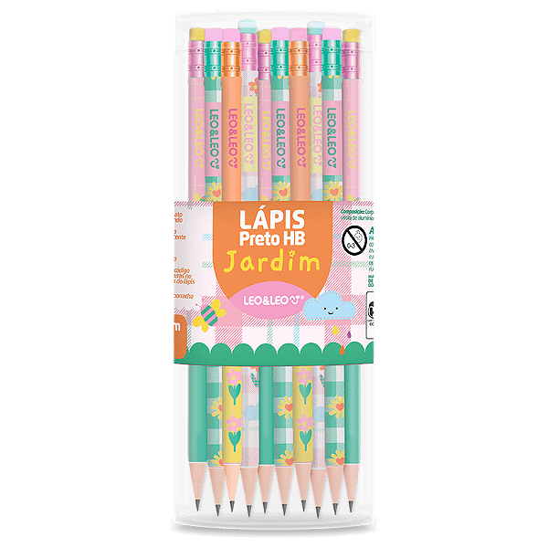 Lápis Grafite Hb Jardim C/ Borracha Pote C/ 72 Und