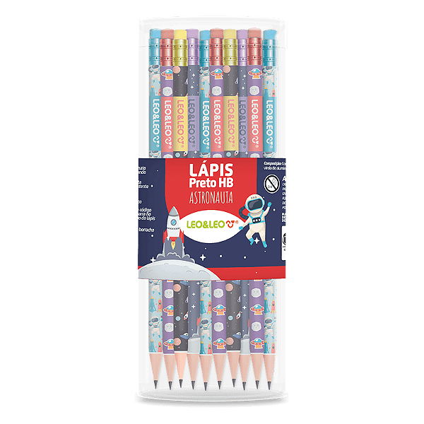 Lápis Grafite Hb Astronauta C/Borracha Pote/72 Und