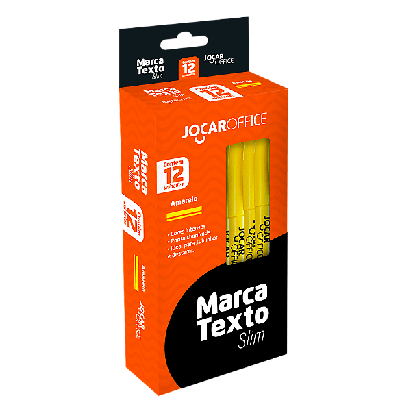 Marca Texto Slim Amarelo Cx/12 Unds