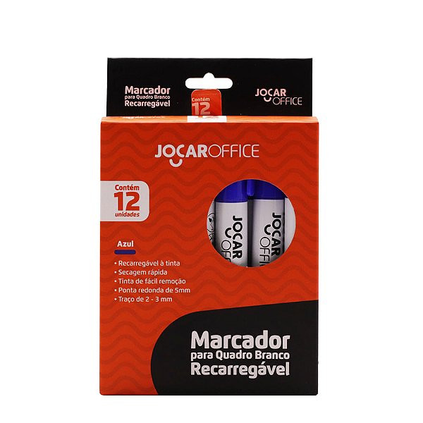 Marcador Para Quadro Branco Recarreg.Tinta Azul Cx/12 Und