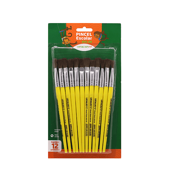 Pincel Escolar Chato Ref.815-20 Pct/12