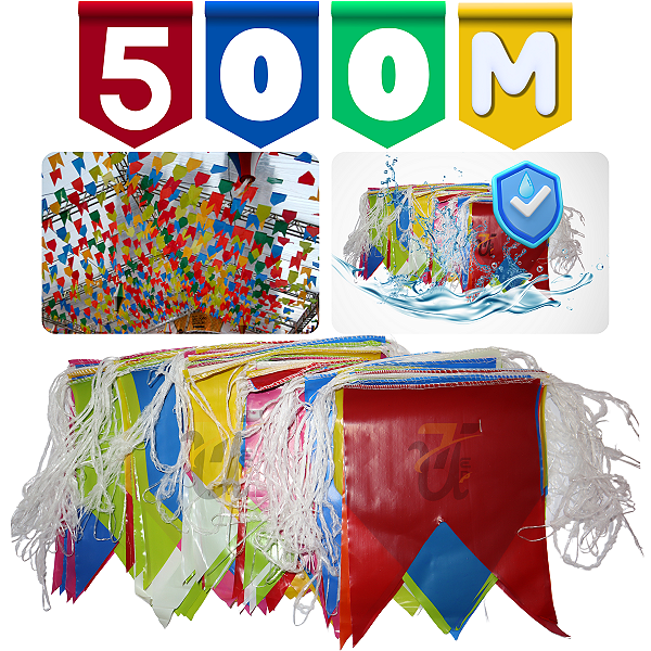 Bandeirola Festa Junina Bandeirinhas Plasticas 500 Metros