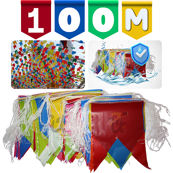 Bandeirola Festa Junina Bandeirinhas Plasticas 100 Metros