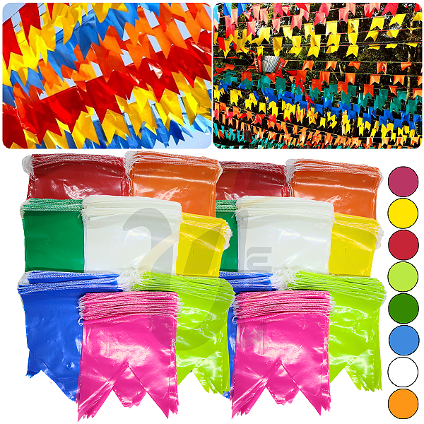 Bandeirola Cor Unica Junina 30x40 Bandeirinha Plastica 5000 Metros