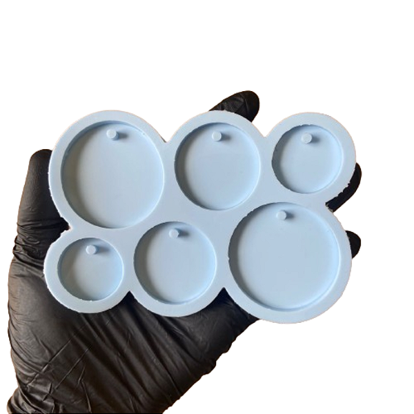 Molde Silicone 6 Bolinhas C Furo 3 4 5cm M82 Resina
